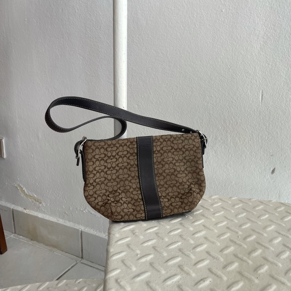 Signature jacquard CC logo pattern brown Coach small purse - Picture 2 of 12